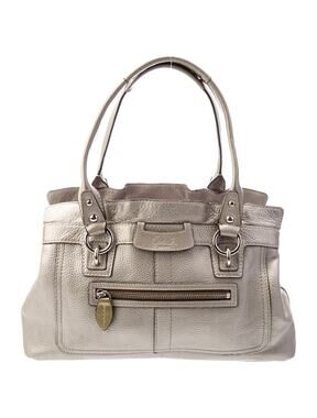 Coach Metallic Large Penelope Metallic silver leather satchel